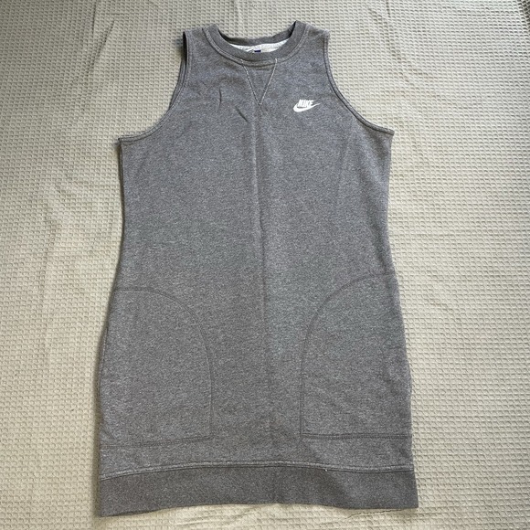 Nike Dresses & Skirts - Nike Sportswear French Terry Sweatshirt Dress Medium Womens Sleeveless Gray
